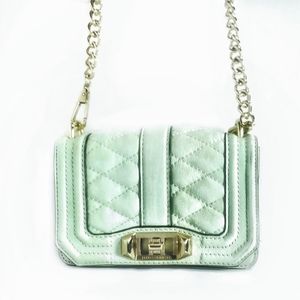 Rebecca Minkoff Quilted Love Crossbody blue teal